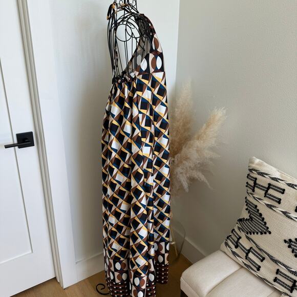 Italian Boutique Boho Halter Backless Maxi Dress Medium - Picture 4 of 8